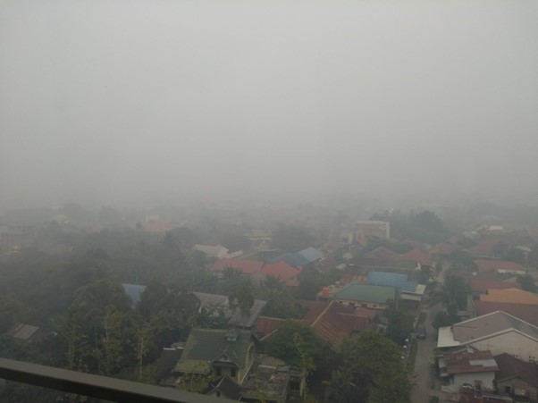 Severe air quality from peat smoke in Palangkaraya, Indonesia