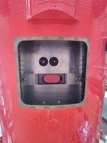 Instrument portholes on BAS Twin Otter aircraft.