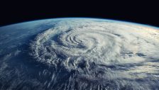 Large storm cloud from a view looking at Earth